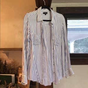 Tinsel Striped Button Down Top